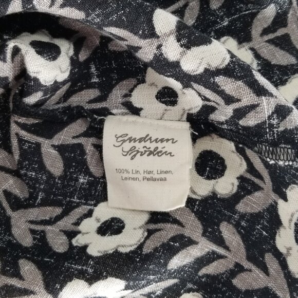 Gudrun Sjoden Linen Shirt - Oversized L, Scandi, Abstract Modern Floral - Picture 7 of 8